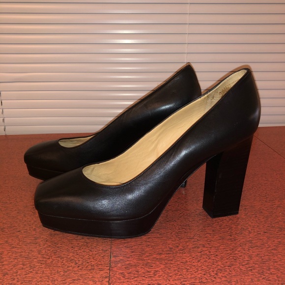 Black Acne Square-toe Heels - Picture 3 of 5